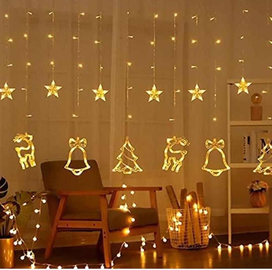 LED Curtain Lights for Christmas (Warm White Light)